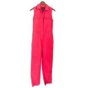 NWT BP + Wildfang Sleeveless Carpenter Utility Jumpsuit Red Large NWT Statement